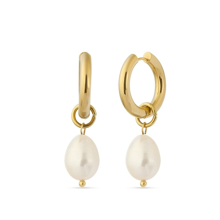 Cora Single Pearl Non-Tarnish Earrings